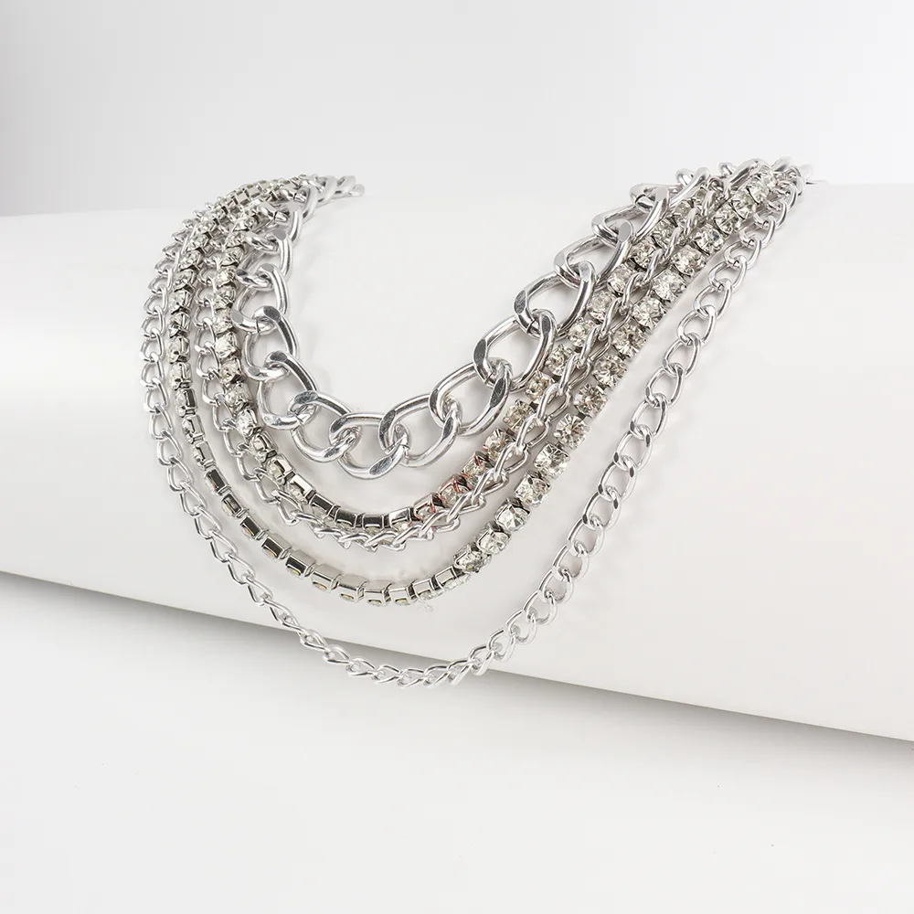 Hip-hop Punk Geometric Metal Plating Inlay Rhinestones Women's Chain Belts display picture 8