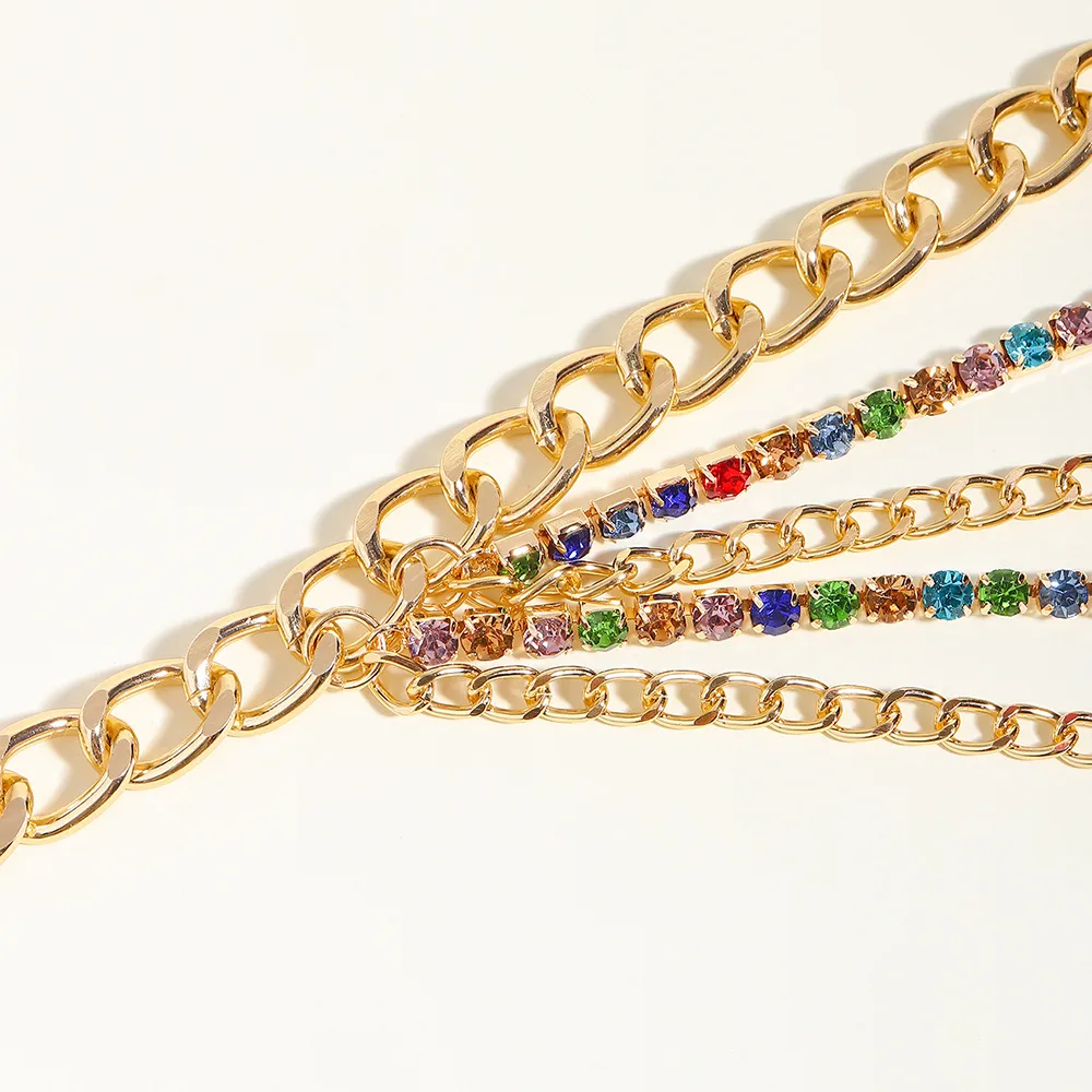 Hip-hop Punk Geometric Metal Plating Inlay Rhinestones Women's Chain Belts display picture 18