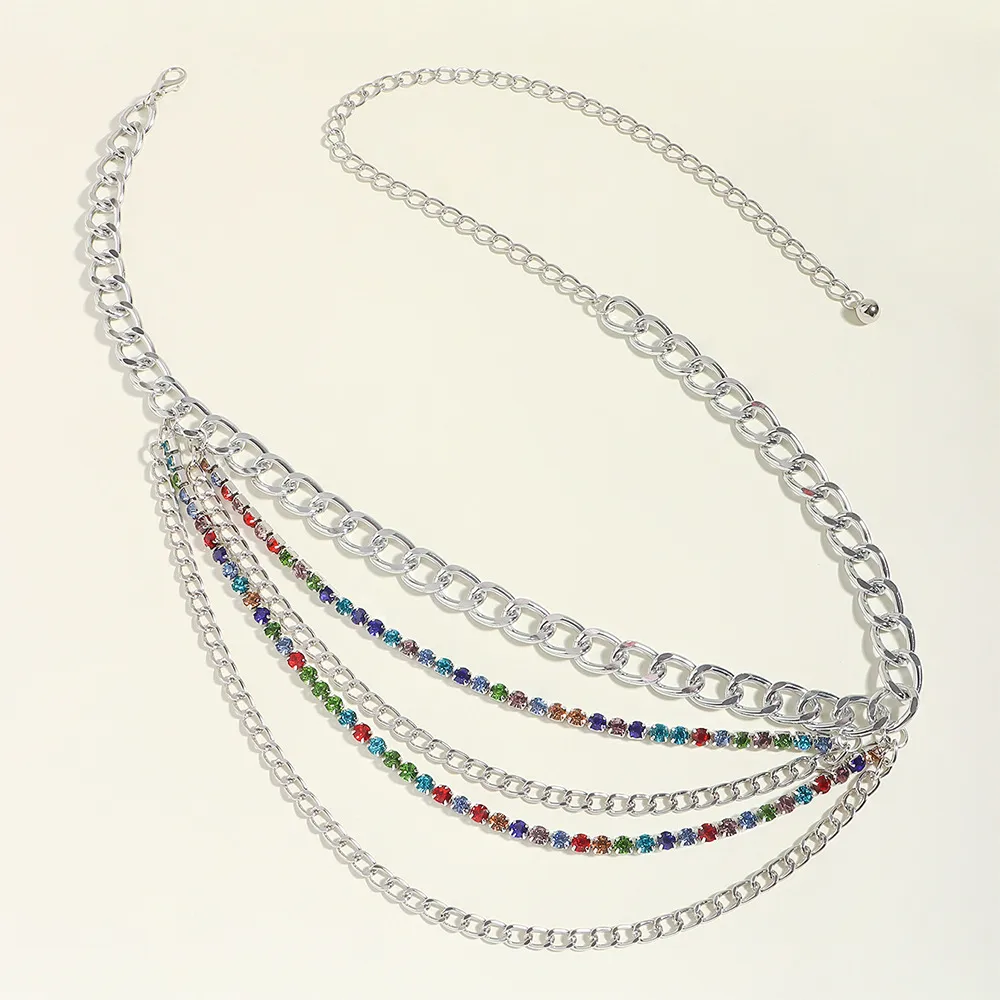 Hip-hop Punk Geometric Metal Plating Inlay Rhinestones Women's Chain Belts display picture 19