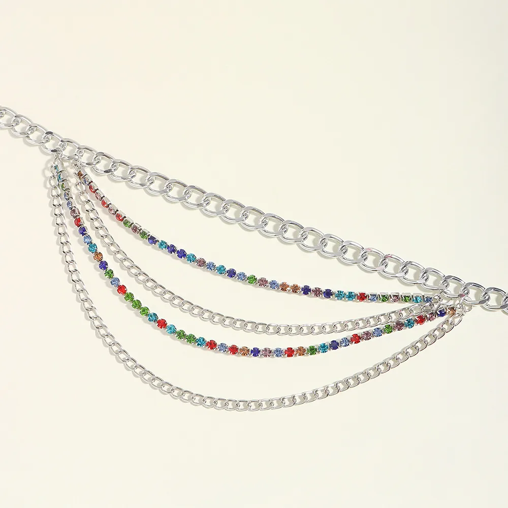 Hip-hop Punk Geometric Metal Plating Inlay Rhinestones Women's Chain Belts display picture 20