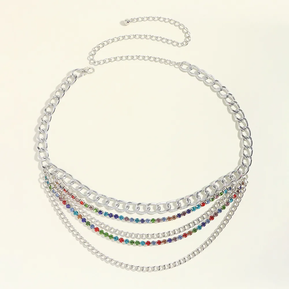 Hip-hop Punk Geometric Metal Plating Inlay Rhinestones Women's Chain Belts display picture 21