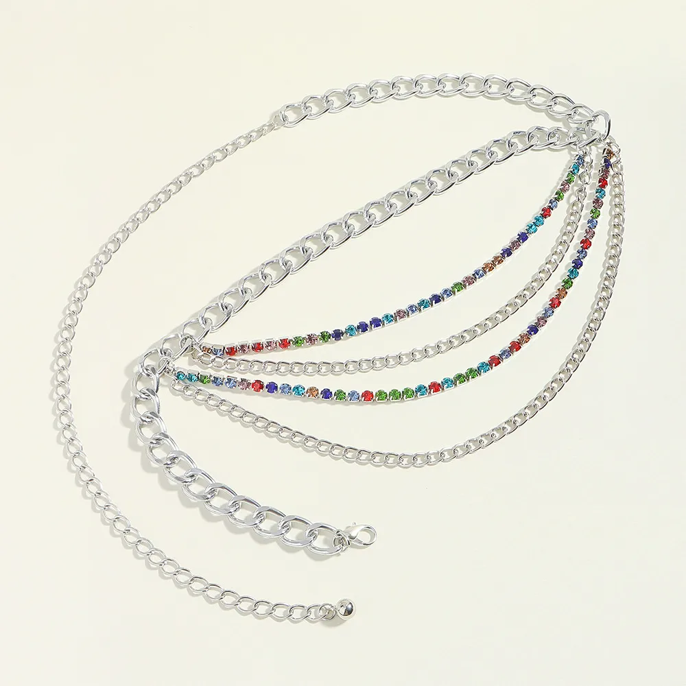 Hip-hop Punk Geometric Metal Plating Inlay Rhinestones Women's Chain Belts display picture 22