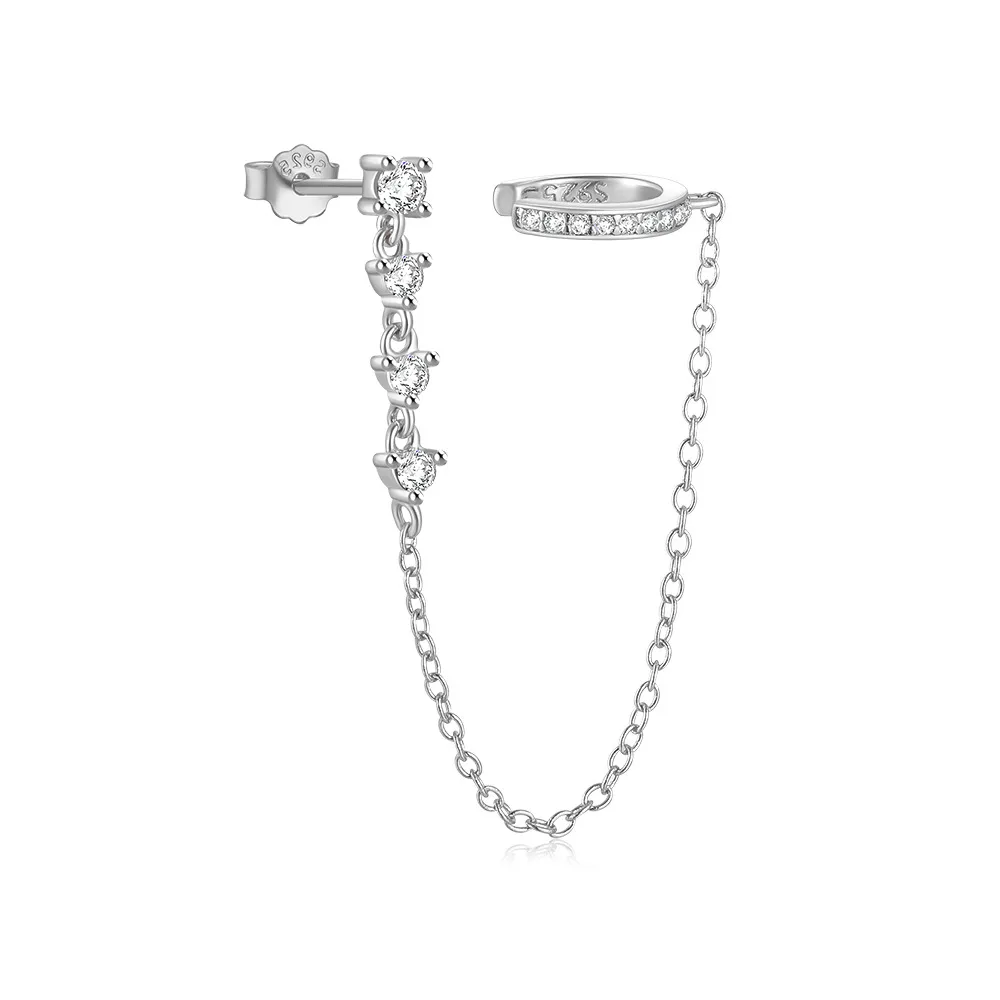 1 Piece Fashion Geometric Sterling Silver Inlay Zircon Ear Clips display picture 1