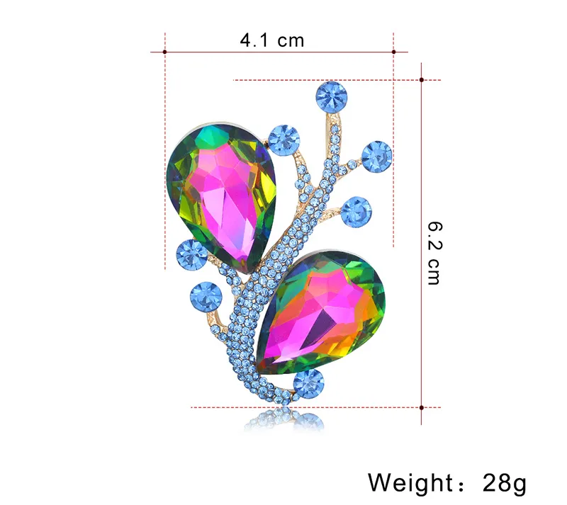 Retro Water Droplets Alloy Inlay Rhinestones Glass Women's Brooches display picture 1