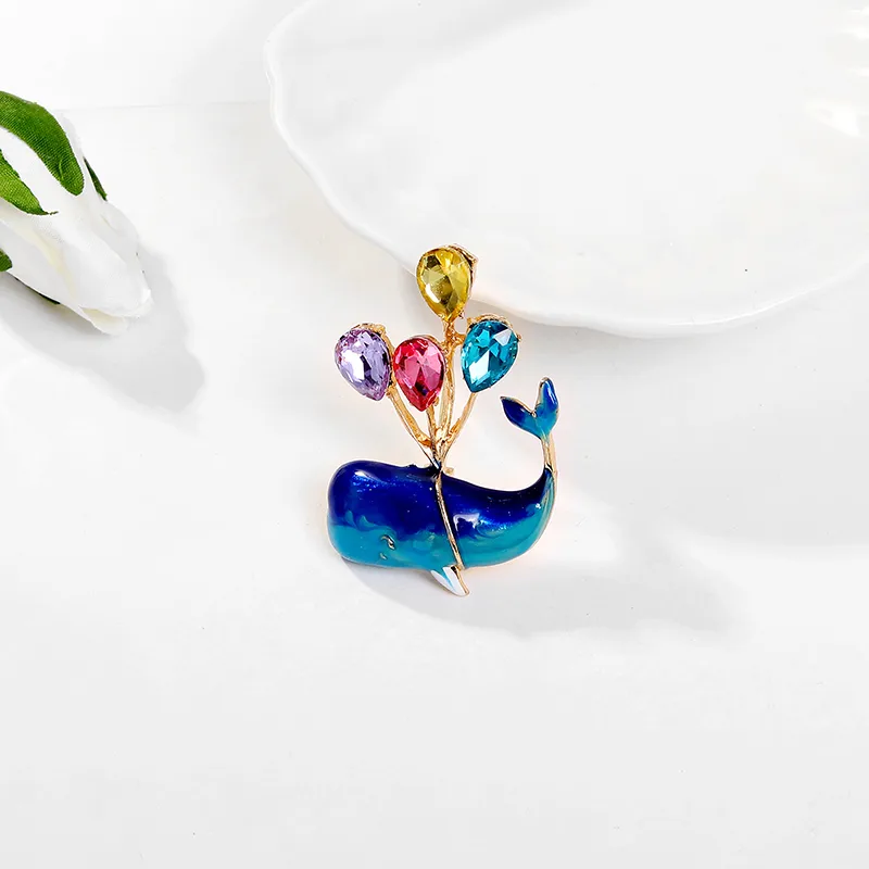 Fashion Dolphin Alloy Inlay Zircon Women's Brooches display picture 6