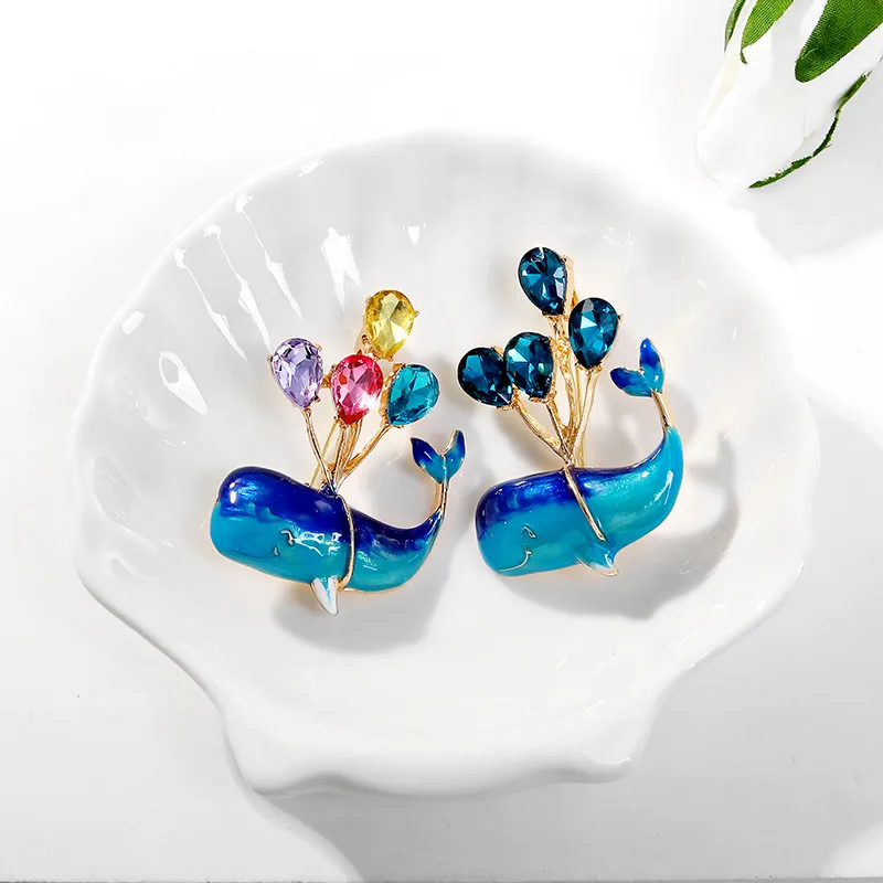 Fashion Dolphin Alloy Inlay Zircon Women's Brooches display picture 7