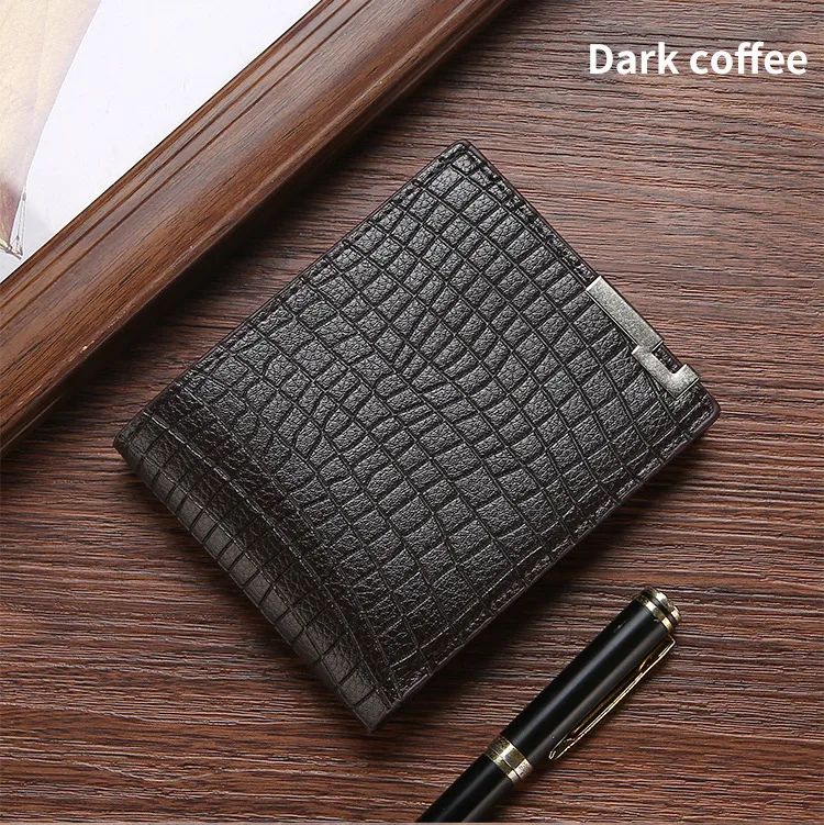 Men's Plaid Solid Color Pvc Open Wallets display picture 4