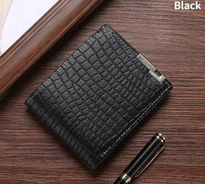 Men's Plaid Solid Color Pvc Open Wallets display picture 5