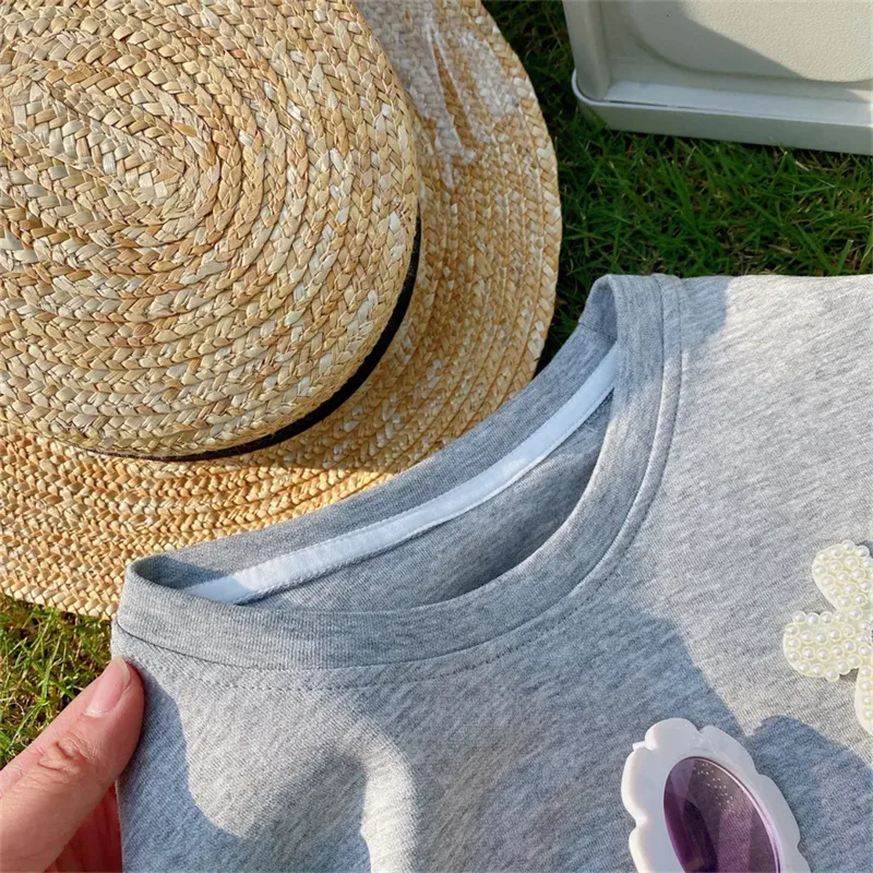 Fashion Solid Color Cotton Spandex Polyester Girls Clothing Sets display picture 9
