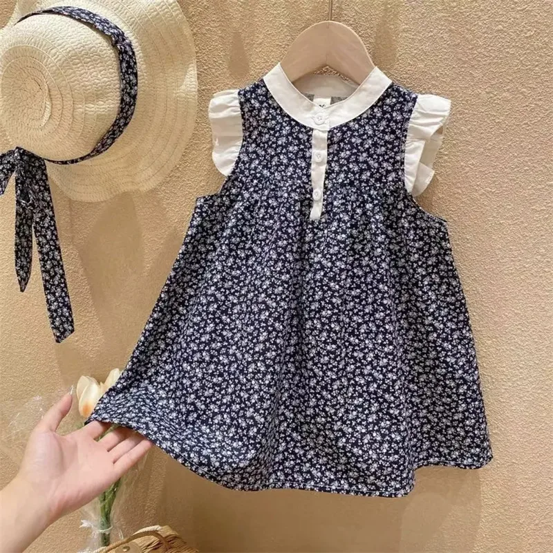 Simple Style Flower Printing Cotton Girls Dresses display picture 1