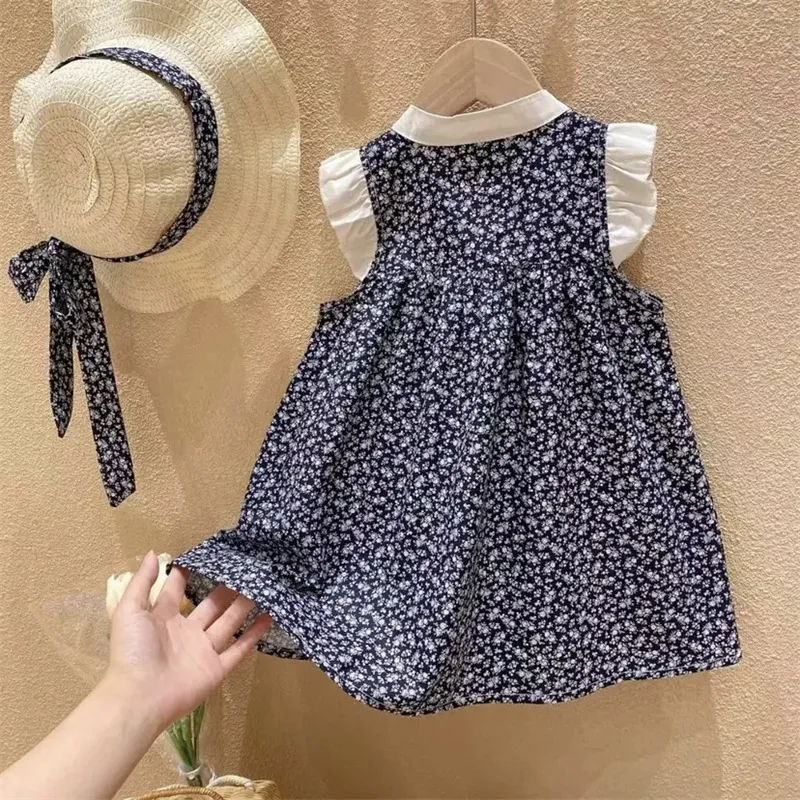 Simple Style Flower Printing Cotton Girls Dresses display picture 3
