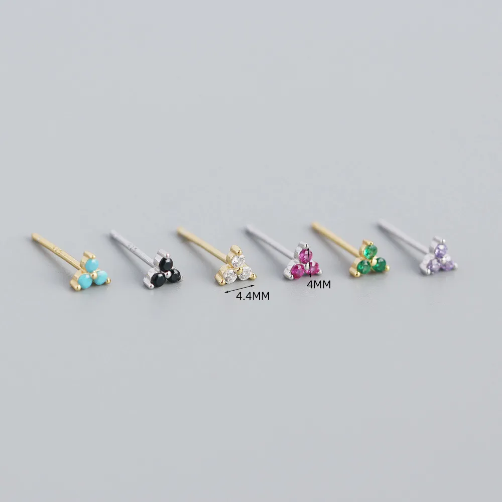 S925 Sterling Silver Geometric Clover Diamonds Earrings Wholesale Nihaowholesale display picture 5