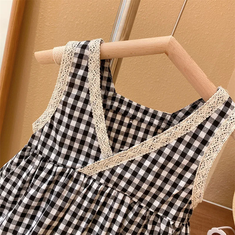 Casual Plaid Cotton Girls Dresses display picture 3
