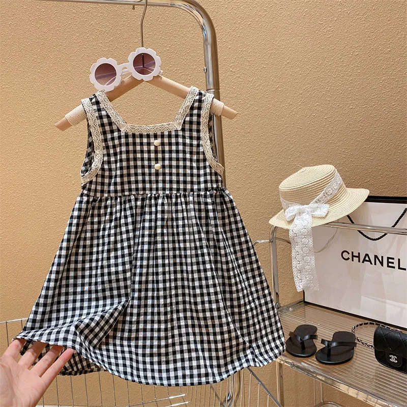 Casual Plaid Cotton Girls Dresses display picture 4