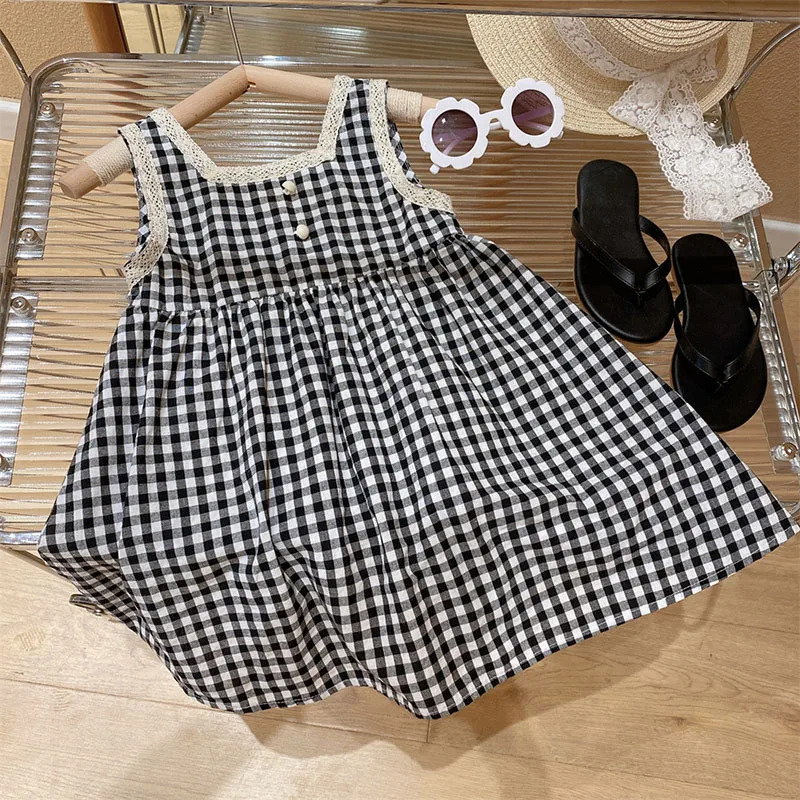 Casual Plaid Cotton Girls Dresses display picture 6
