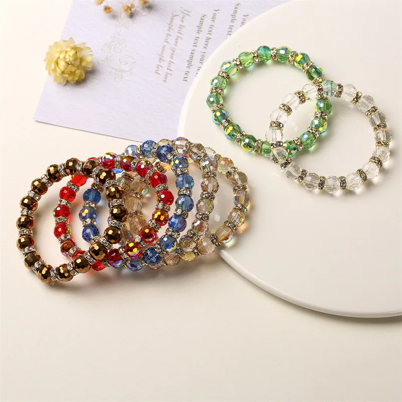 Ethnic Style Geometric Artificial Crystal Beaded Unisex Bracelets display picture 2
