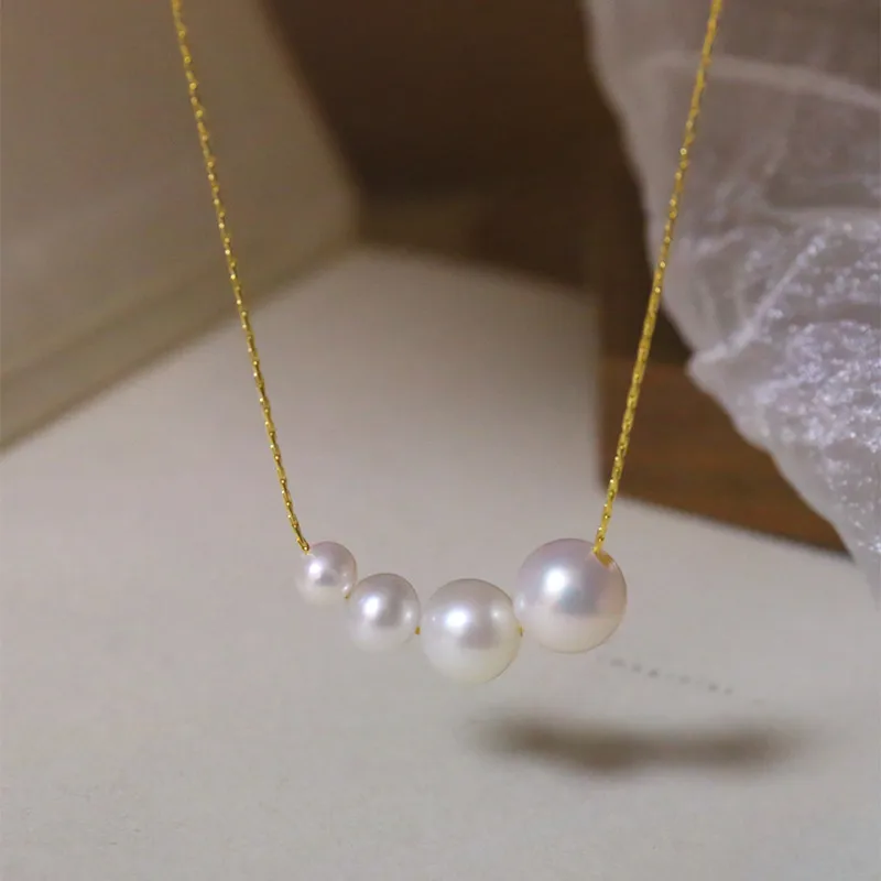 Wholesale Jewelry Simple Style Pearl 304 Stainless Steel 18K Gold Plated Plating Necklace display picture 2