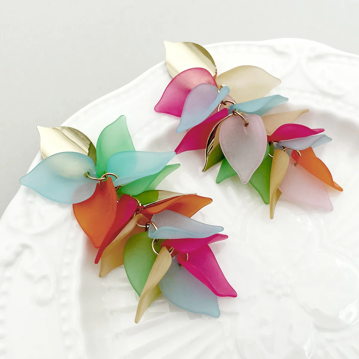 1 Pair Casual Vacation Pastoral Flower 304 Stainless Steel 14K Gold Plated Drop Earrings Earrings display picture 3