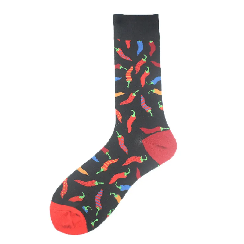 All Polyester Socks   Fashion Brand Animal Music Pepper Pattern Fashionable Polyester Socks Men's Medium Polyester Socks display picture 18