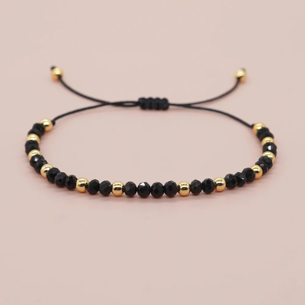 Basic Retro Shiny Solid Color Glass Wholesale Bracelets display picture 3
