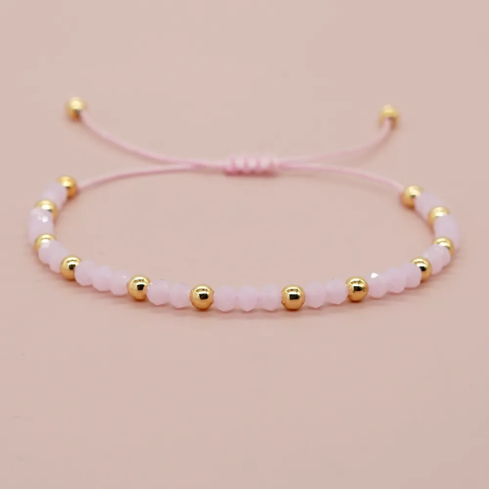 Basic Retro Shiny Solid Color Glass Wholesale Bracelets display picture 7