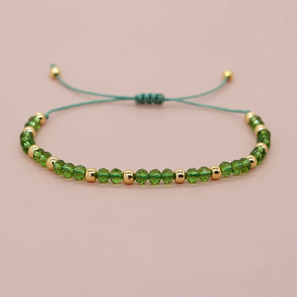 Basic Retro Shiny Solid Color Glass Wholesale Bracelets display picture 8