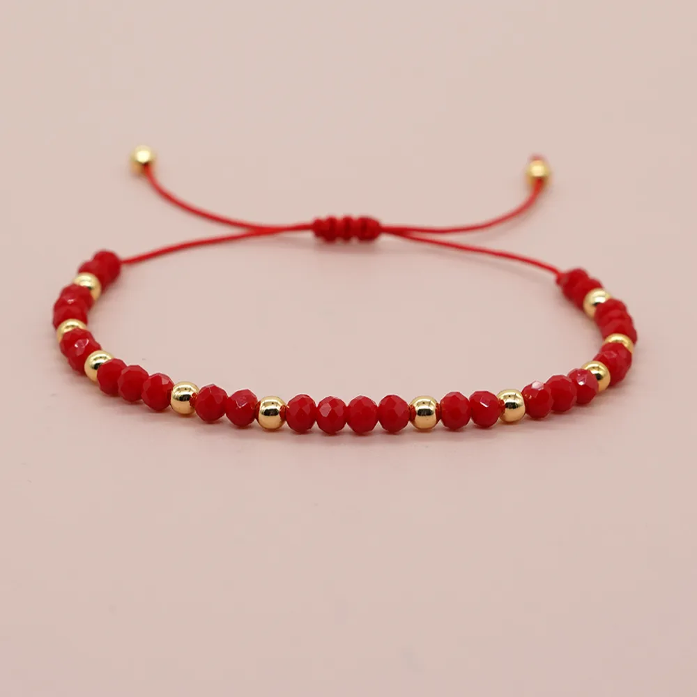 Basic Retro Shiny Solid Color Glass Wholesale Bracelets display picture 5