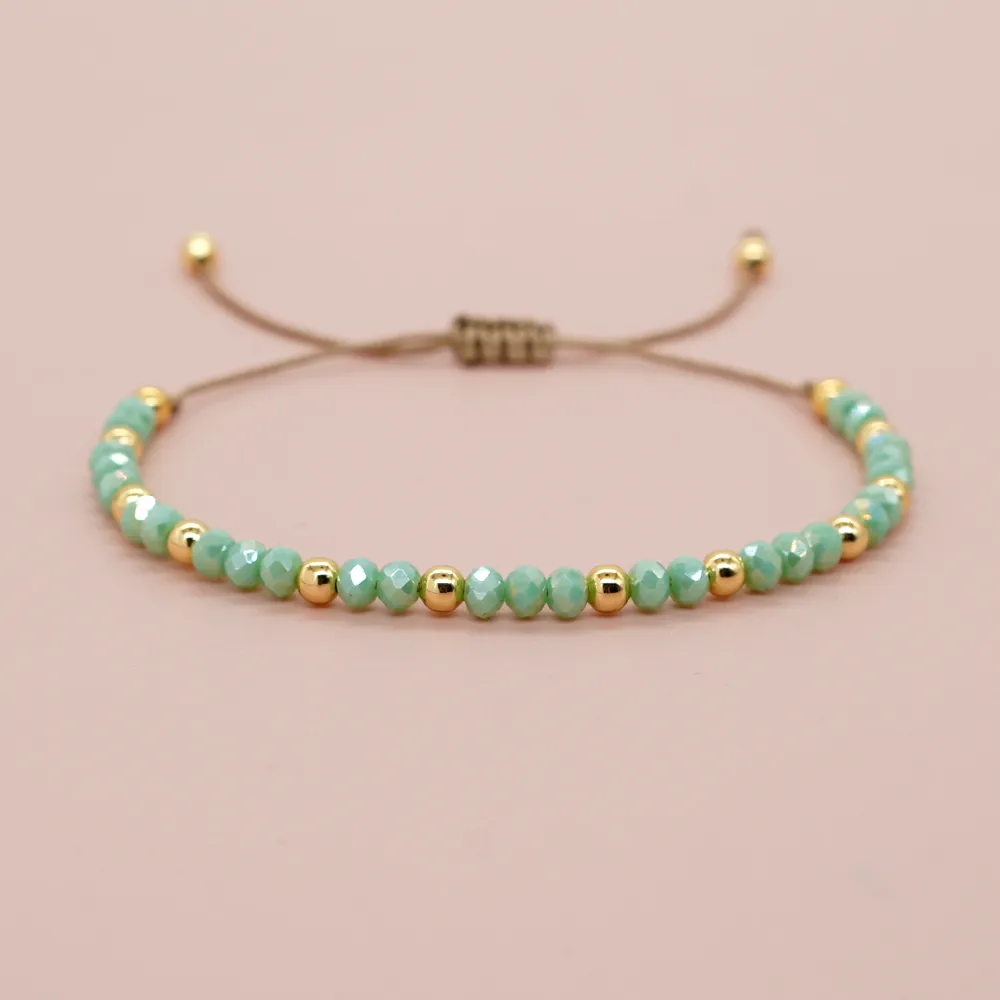 Basic Retro Shiny Solid Color Glass Wholesale Bracelets display picture 9