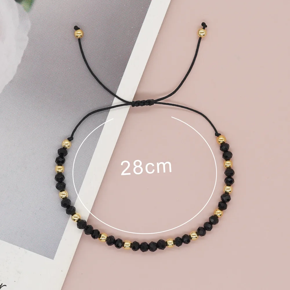 Basic Retro Shiny Solid Color Glass Wholesale Bracelets display picture 10