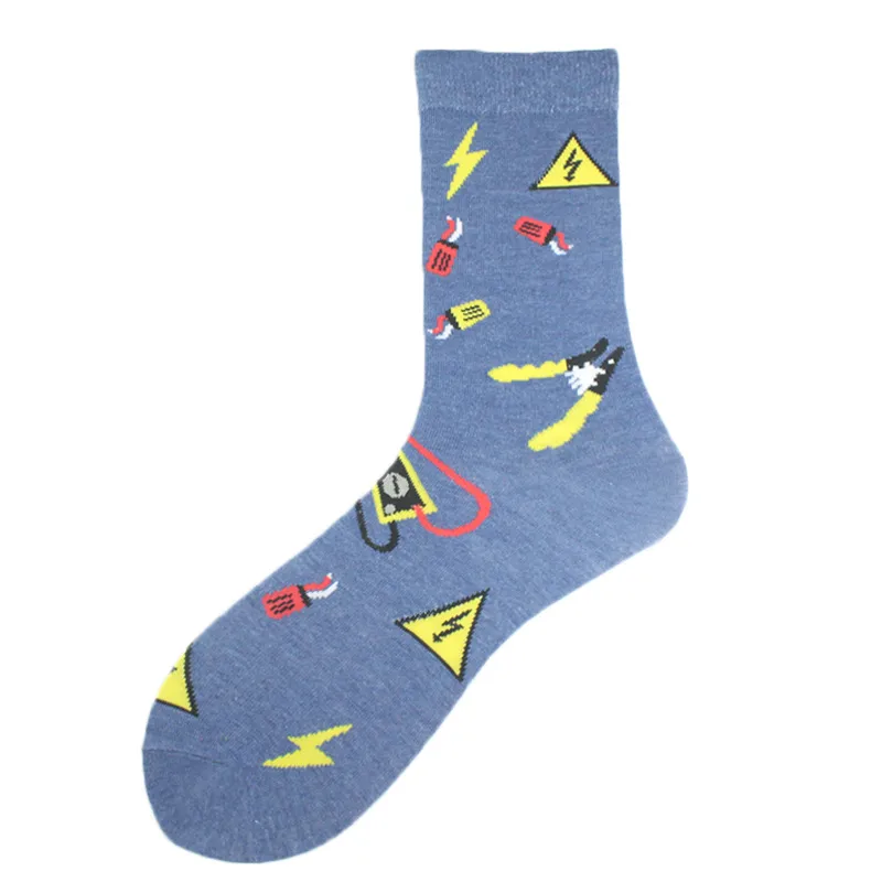 All Polyester Socks   Fashion Brand Animal Music Pepper Pattern Fashionable Polyester Socks Men's Medium Polyester Socks display picture 37
