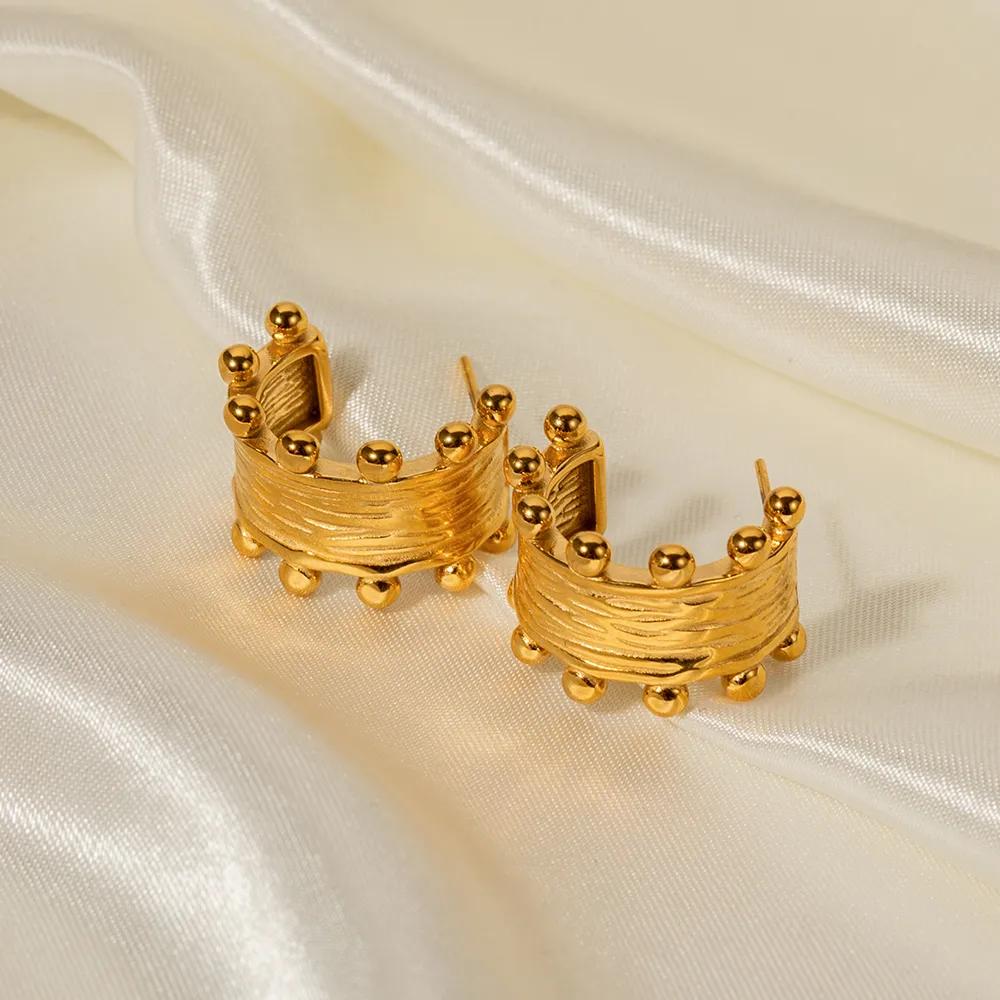 1 Pair Commute C Shape Plating 316 Stainless Steel  Earrings display picture 1