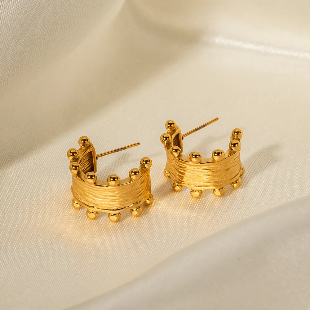 1 Pair Commute C Shape Plating 316 Stainless Steel  Earrings display picture 3