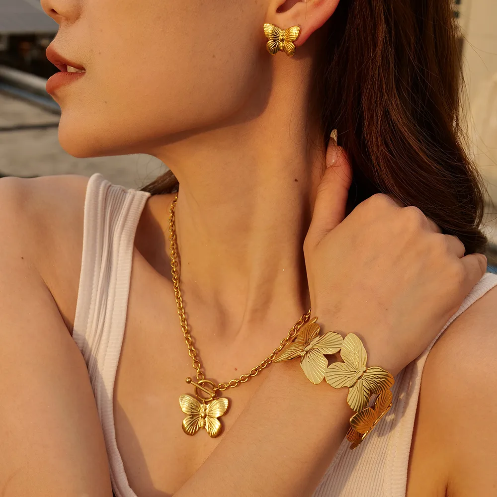 IG Style Retro Streetwear Butterfly 304 Stainless Steel Bangle In Bulk display picture 6