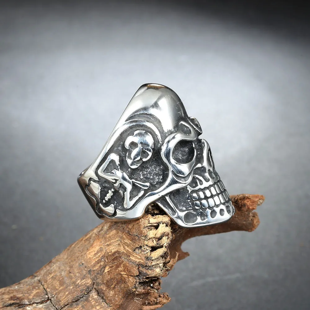 Commute Skull Titanium Steel Stoving Varnish None None Men'S Rings display picture 3