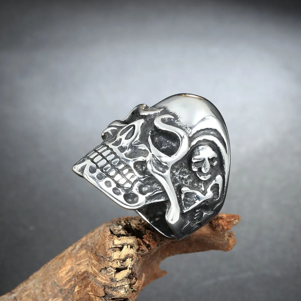Commute Skull Titanium Steel Stoving Varnish None None Men'S Rings display picture 5