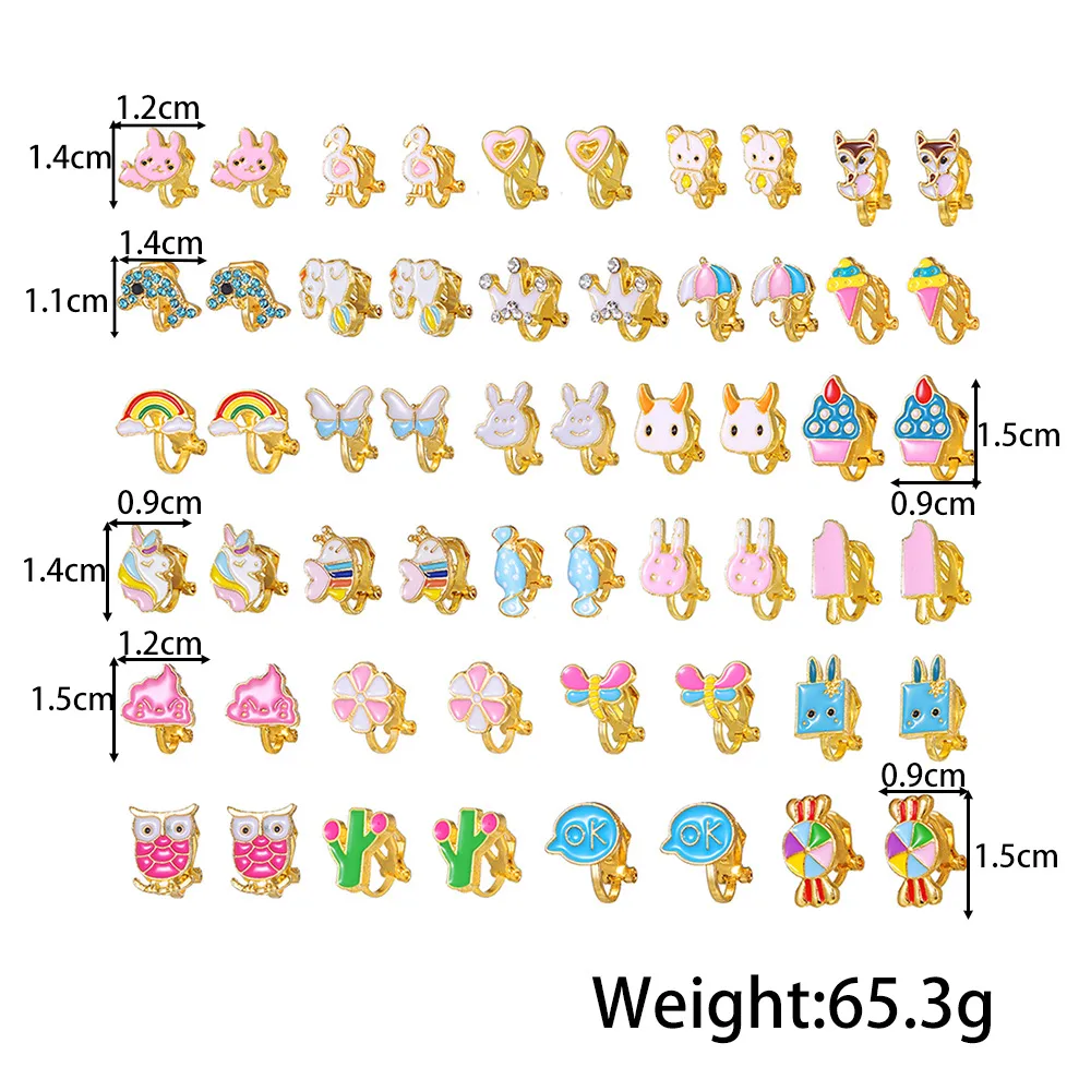 1 Set Cartoon Style Geometric Cartoon Enamel Alloy Ear Studs display picture 1