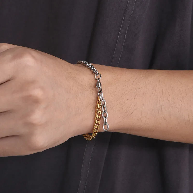 Stainless Steel 18K Gold Plated Casual Simple Style Plating Geometric Bracelets display picture 1