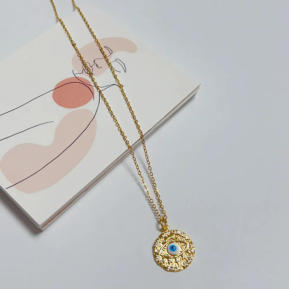 304 Stainless Steel Copper 18K Gold Plated Classic Style Plating Inlay Portrait Zircon Pendant Necklace display picture 6