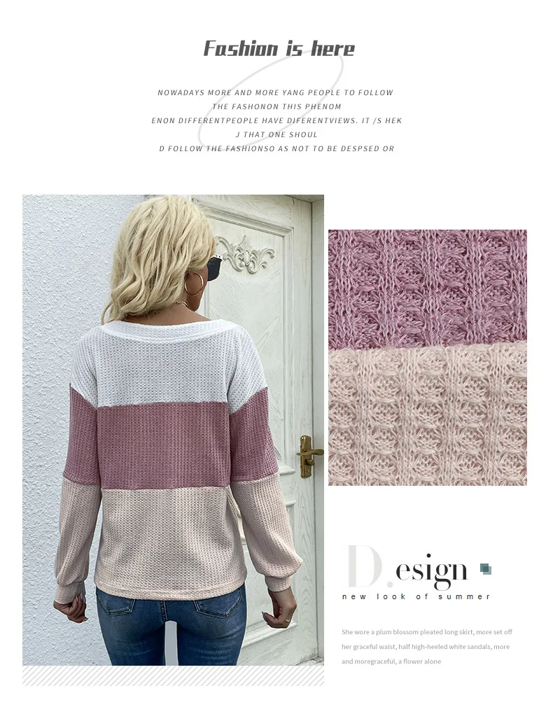 Women's Sweater Long Sleeve Sweaters & Cardigans Contrast Binding Casual Color Block display picture 3