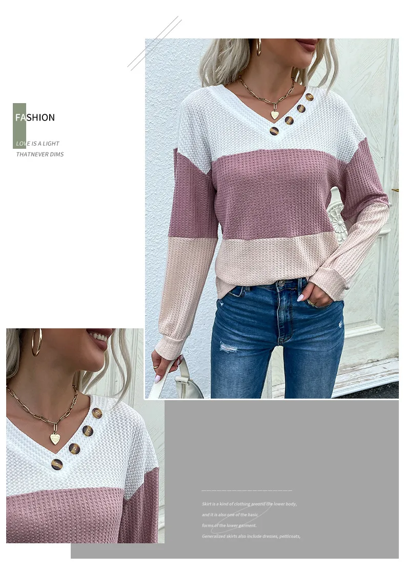 Women's Sweater Long Sleeve Sweaters & Cardigans Contrast Binding Casual Color Block display picture 6