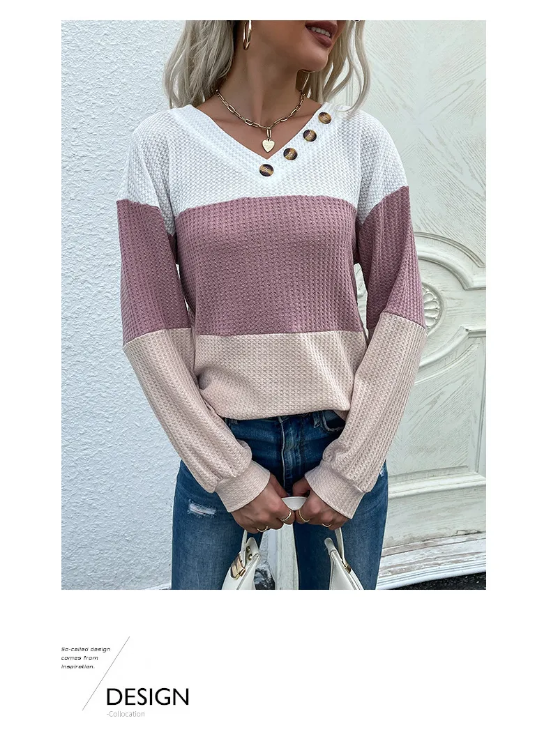 Women's Sweater Long Sleeve Sweaters & Cardigans Contrast Binding Casual Color Block display picture 7