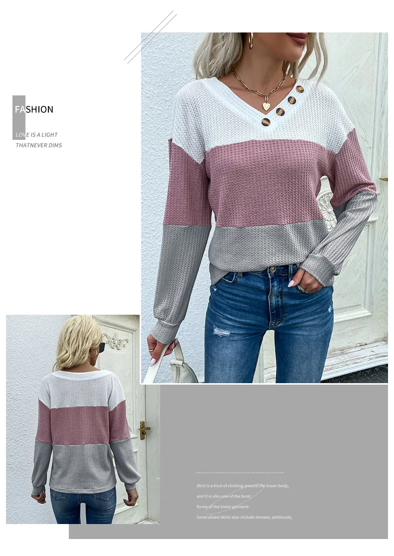 Women's Sweater Long Sleeve Sweaters & Cardigans Contrast Binding Casual Color Block display picture 10