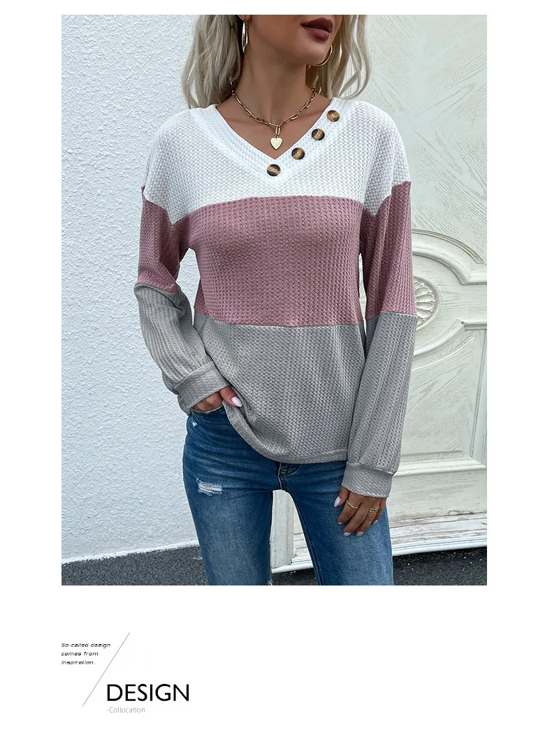 Women's Sweater Long Sleeve Sweaters & Cardigans Contrast Binding Casual Color Block display picture 11