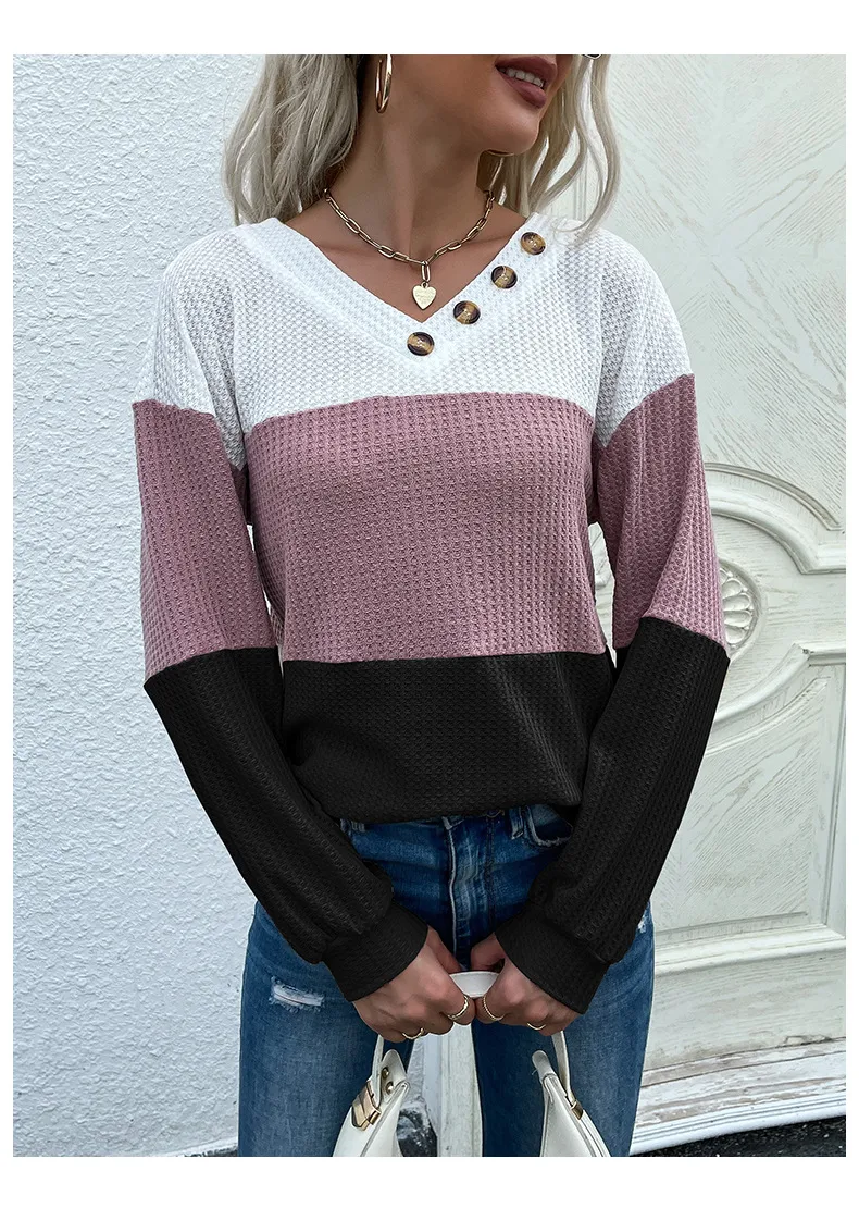Women's Sweater Long Sleeve Sweaters & Cardigans Contrast Binding Casual Color Block display picture 16