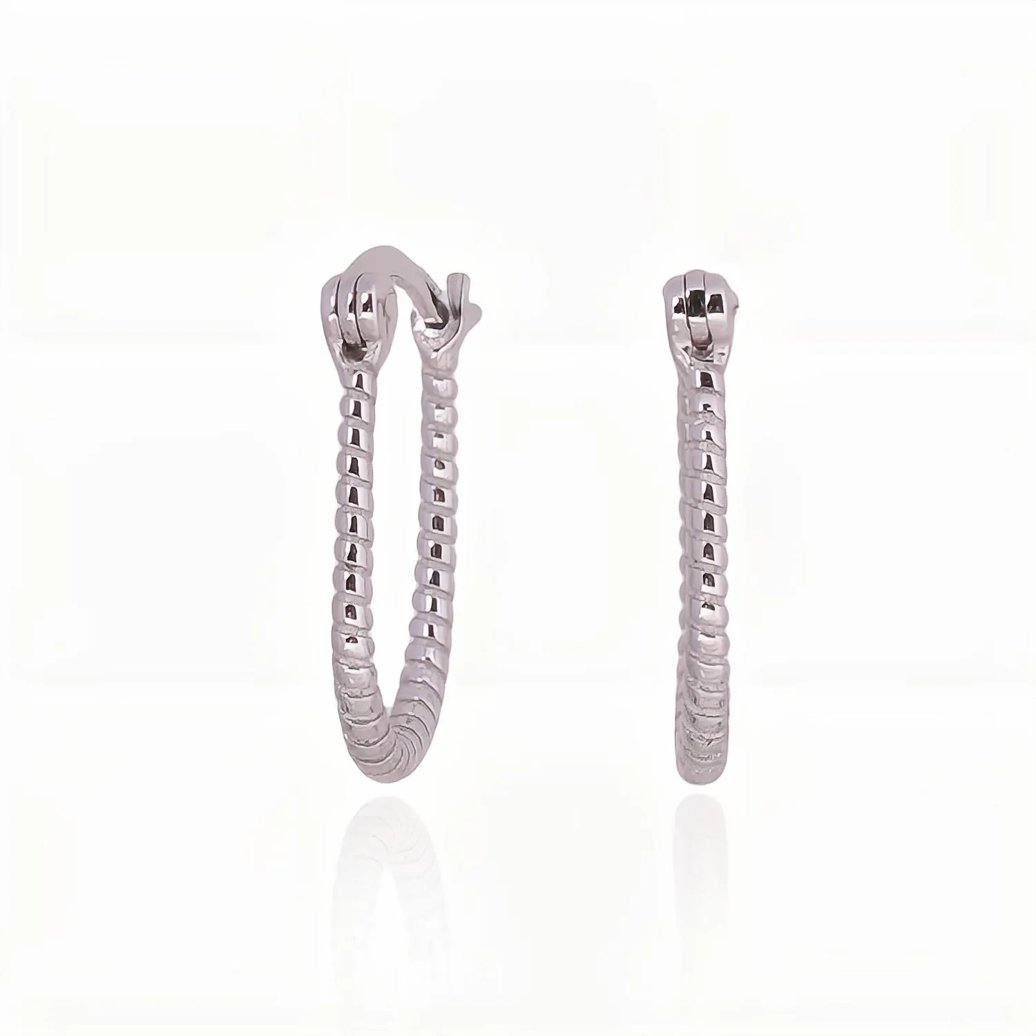 1 Pair 925 Sterling Silver Waves Solid Color Earrings display picture 1