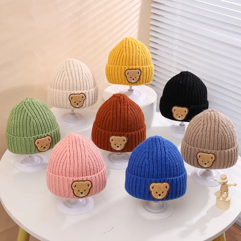 Children Unisex Casual Solid Color Bear Wool Cap display picture 21