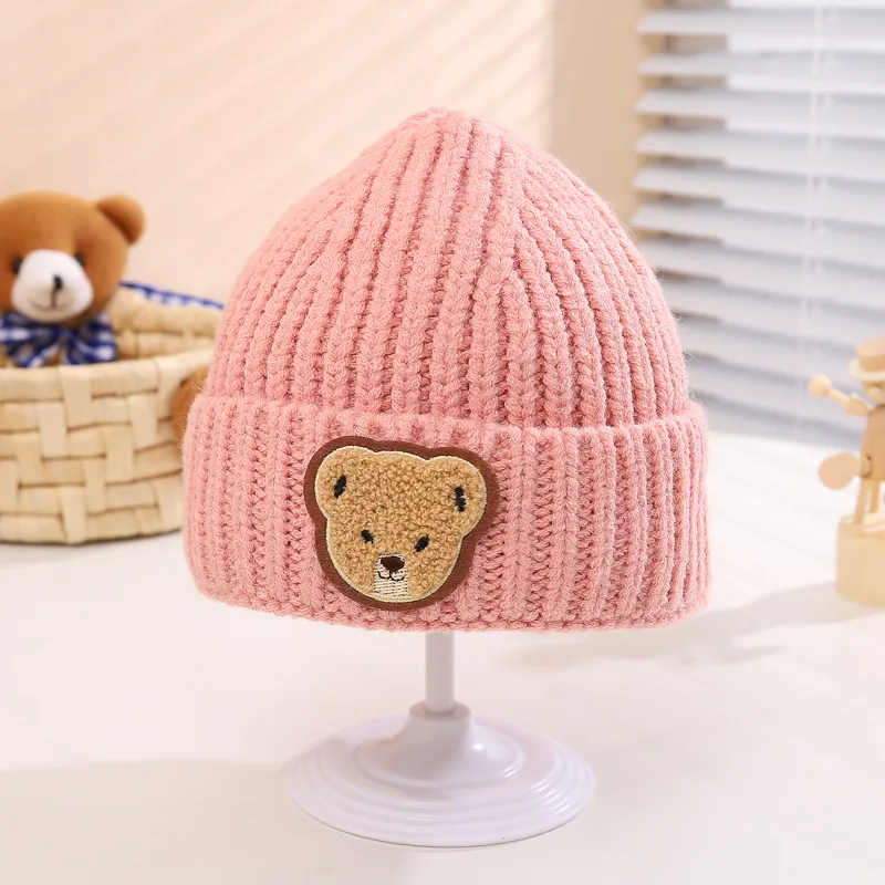 Children Unisex Casual Solid Color Bear Wool Cap display picture 5