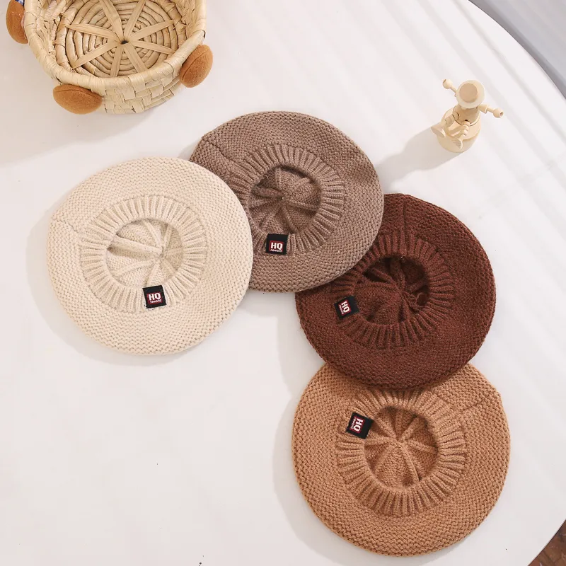 Girl's Ig Style Casual Solid Color Flower Beret Hat display picture 2
