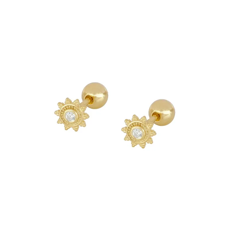 1 Pair Ig Style French Style Modern Style Round Plating Inlay Copper Pearl Zircon 18k Gold Plated Ear Cuffs Earrings Ear Studs display picture 15