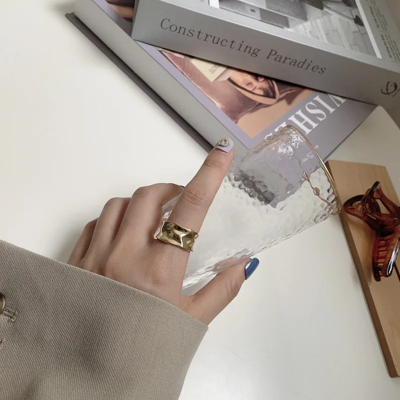 18K Gold Plated Silver Plated 925 Sterling Silver Paisley Round Solid Color Wide Band Rings Open Rings Rings display picture 11